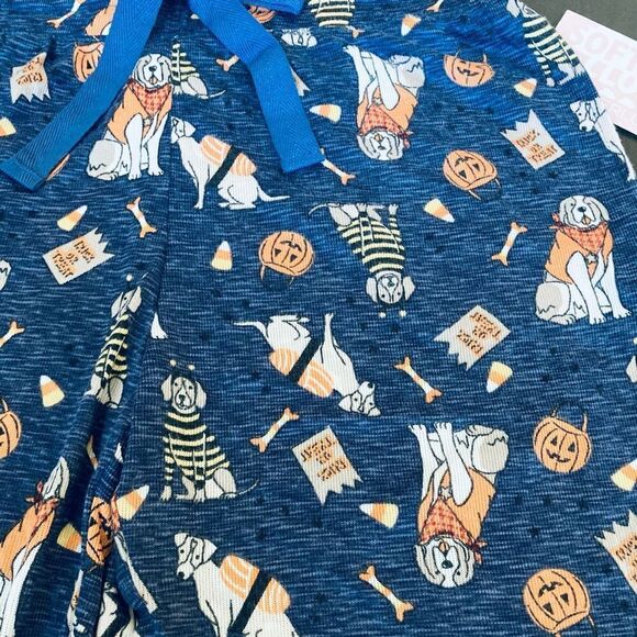 Halloween Dogs Fall Dog Print Jaclyn Intimates Soft Jogger PJ Pants - Picture 3 of 4